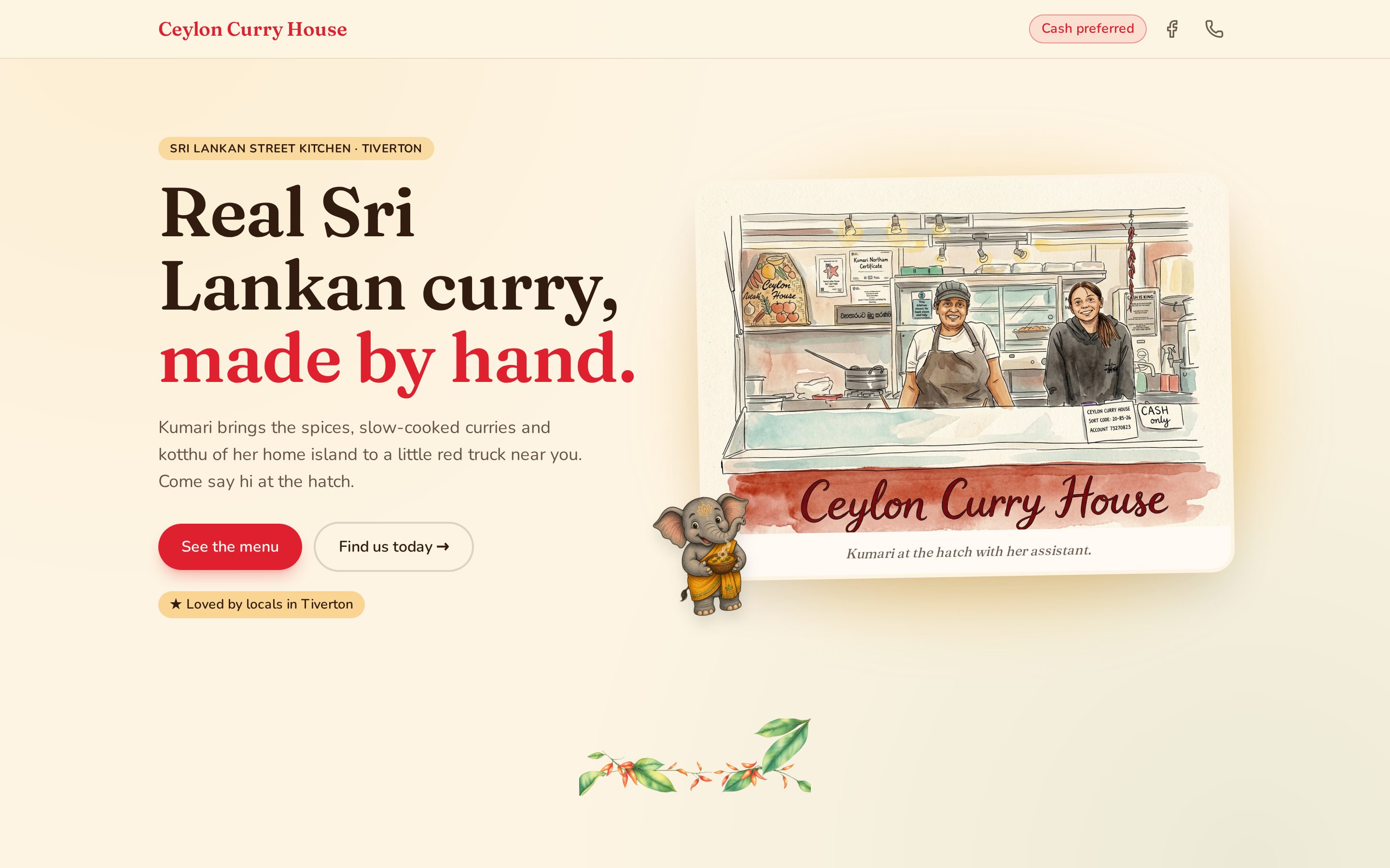 Ceylon Curry — screenshot of the live website