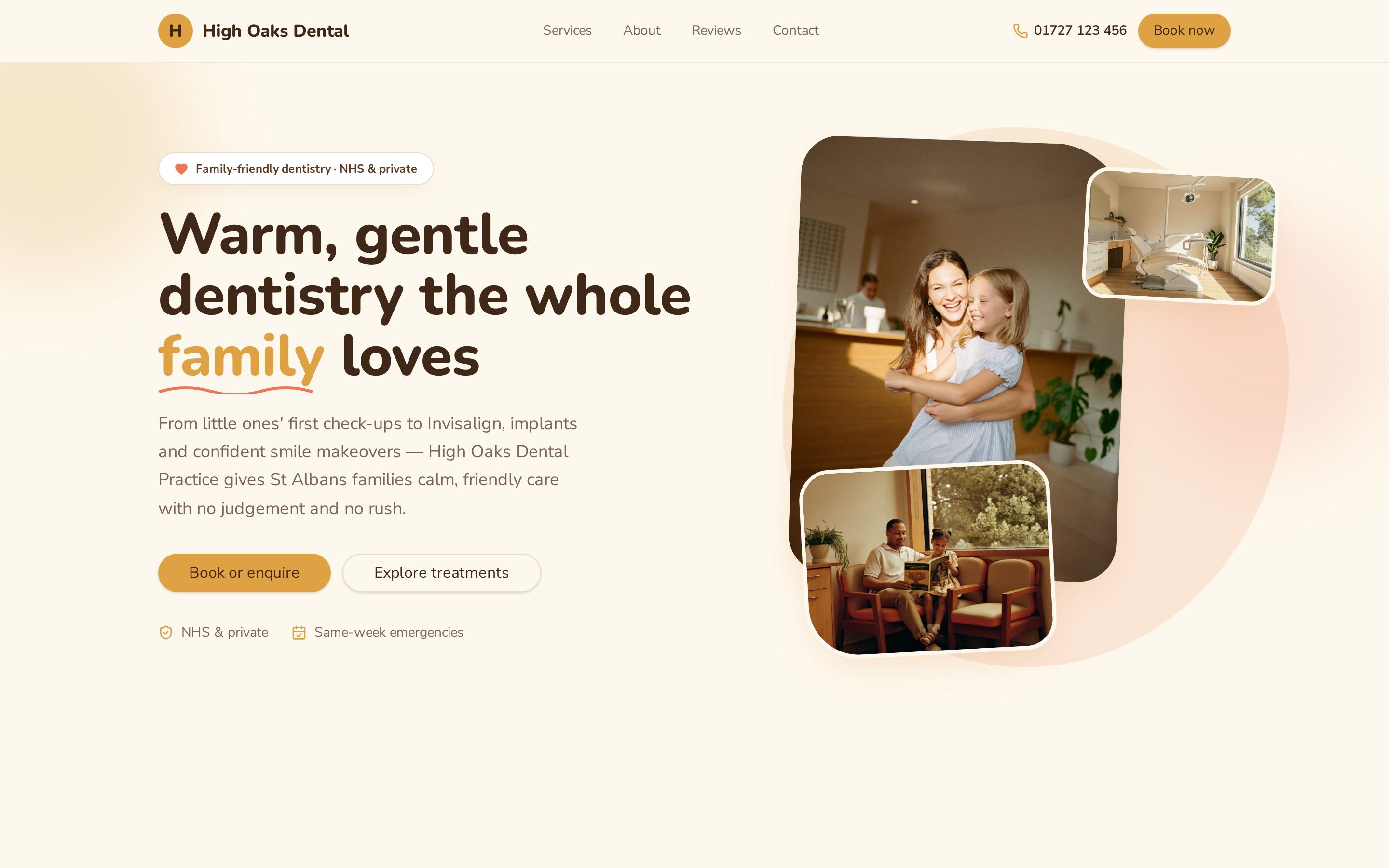 High Oaks Dental — screenshot of the live website